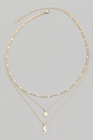 Stars + Bolt Necklace