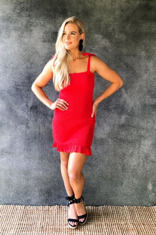 The Solid Red Stunner Dress