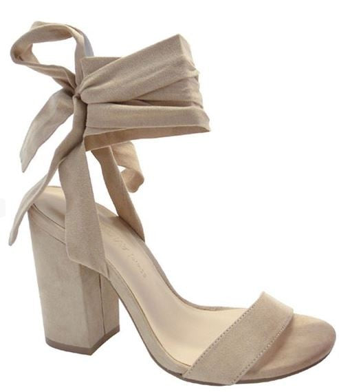 Nude wrap around heels hotsell