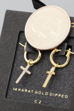 Cross Huggie Earrings