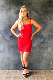 The Solid Red Stunner Dress