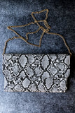 Touch Of Clutch - Black & White Snake Print