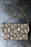 Touch Of Clutch - Beige and Black Snake Print