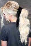 Winter Ready Hair Scarf Scrunchie -  Black