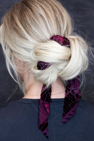 Winter Ready Hair Scarf Scrunchie -  Dark Burgundy